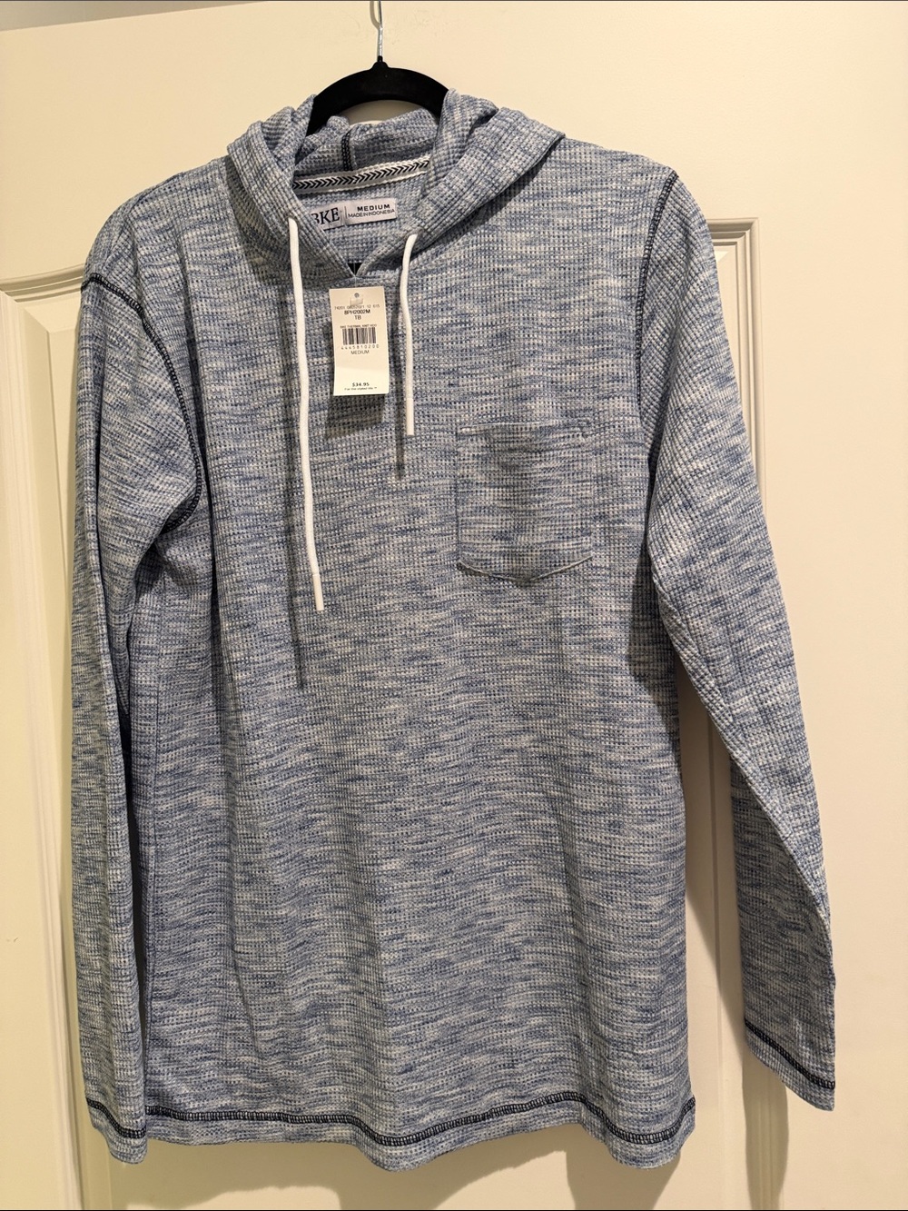 NWT size medium blue BKE waffle hoodie
